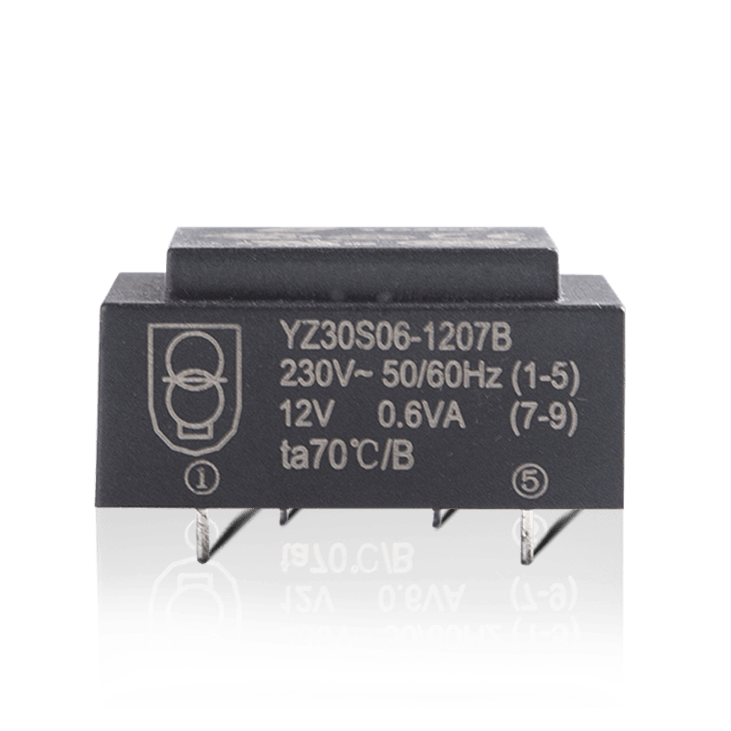 YZ30S08-1207B التردد المنخفض 0.8VA PCB تصاعد تنحى محول 50HZ